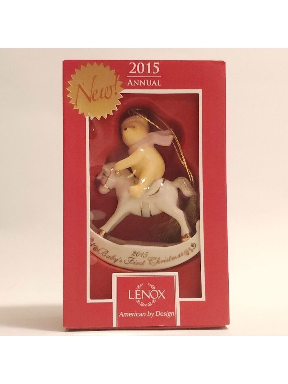 Lenox Winnie the Pooh Porcelain Christmas Ornament 2015 DISNEY SHOWCASE BNIP